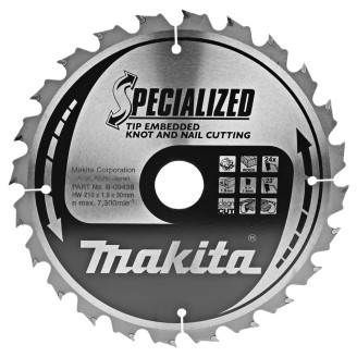 Makita B-09438 | B-09438 MAKITA Пиляльний диск для деревини з цвяхами SPECIALIZED 210x30/25мм 24 зуб