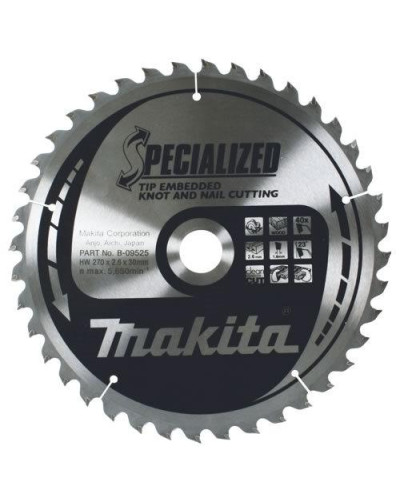 Makita B-09519 | Пильный диск для древесины с гвоздями SPECIALIZED MAKITA 235x30 мм 48 зуб