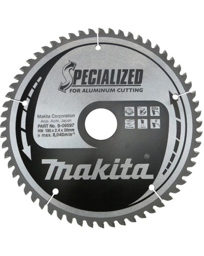 Makita B-09597 | B-09597 MAKITA Пиляльний диск по алюмінію 190х30 мм 60 зубів
