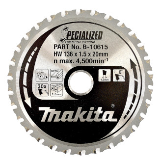 Makita B-10615 | B-10615 MAKITA Пиляльний диск по сталі SPECIALIZED 136x20 мм 30 зуб