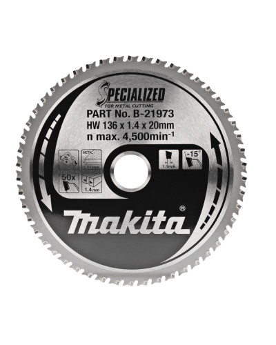 Makita B-21973 | B-21973 MAKITA Пиляльний диск по металу SPECIALIZED 136x20 мм 50 зуб