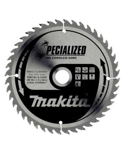 Makita B-53207 | B-53207 MAKITA Пильный диск по древесине для акум,пил SPECIALIZED 165x20 мм 44 зуб