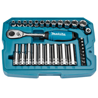 Makita В-65567 | Набір головок з тріскачкою  Makita 1/4", 34 шт, B-65567