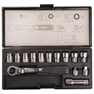 Makita B-65595 | Набір головок з тріскачкою Makita 6-GL, 14 шт, B-65595