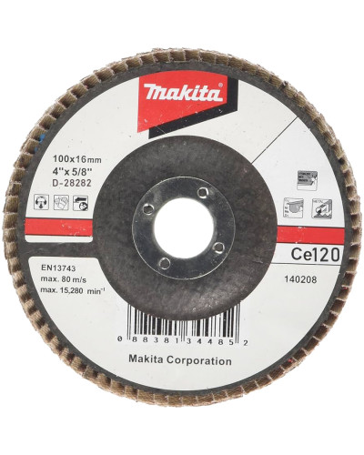 Makita D-28282 | Пелюстковий шліфувальний диск кутовий Makita Ce 120 100х16мм, D-28282