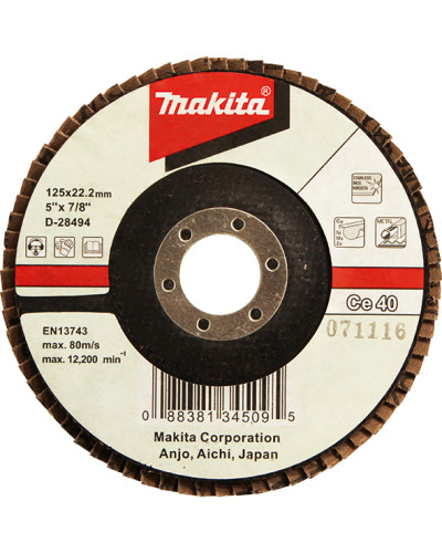 Makita D-28569 | Шліфувальний диск для нержавіючої сталі з керамічним зерном плоский Makita K120 180 х22.23 мм, D-28569