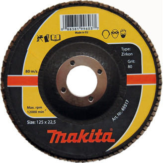 Makita P-65567 | Пелюстковий шліфувальний диск для нержавіючої  сталі  цирконій Makita К120  150х22.23 мм, P-65567