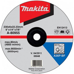Шліфувальний диск по металу Makita. 230х6, 36P.  A-80955