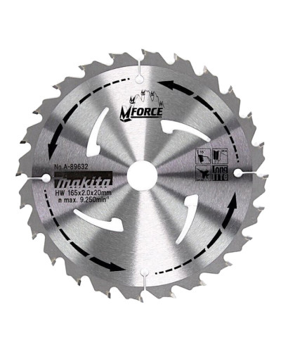 Makita a-89632 | Пильный диск по дереву MForce 165×20 мм, 24 зубца, a-89632