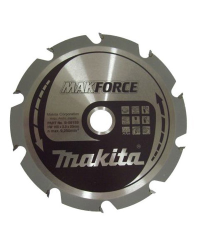 Makita B-08159 | Пиляльний диск Makita MForce по дереву 165x20мм x 10 зубів, B-08159