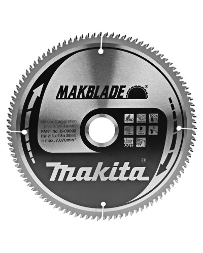 Makita B-09092 | Пиляльний диск Makita MAKBlade по дереву 216x30мм x 100 зуб, B-09092