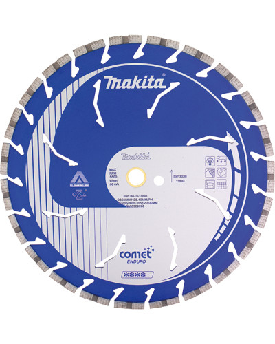 Makita b-13546 | Алмазный диск COMET для бетона, сегмент 300×20 мм, для сухой/мокрой резки, b-13546