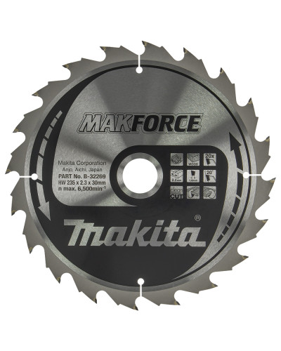 Makita b-32269 | Диск пиляльний по деревині MAKForce 235x30 мм 20T b-32269