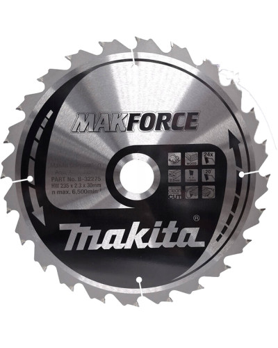Makita b-32275 | Диск пиляльний по деревині MAKForce 235x30 мм 24T b-32275