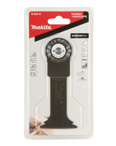 Makita b-66416 | Погружное полотно BiM для дерева и металла для мультиинструмента Starlock Max 52x70 мм b-66416