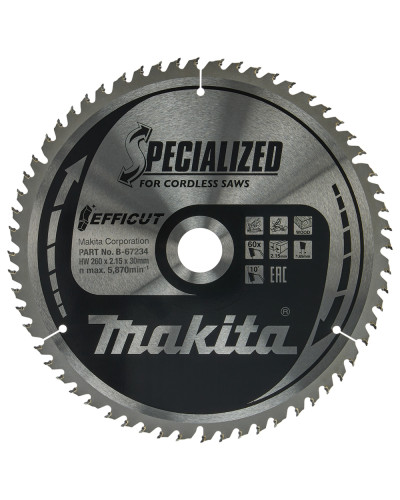 Makita b-67234 | Диск TCT по дереву 260мм х 30мм х 60Т b-67234