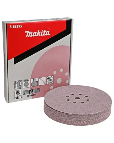 Makita b-68395 | Набір шліфувального паперу Ø225 мм К80 9 отворів (25шт.) b-68395