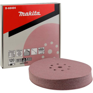 Makita b-68404 | Набір шліфувального паперу Ø225 мм К120 9 отворів (25шт.) b-68404