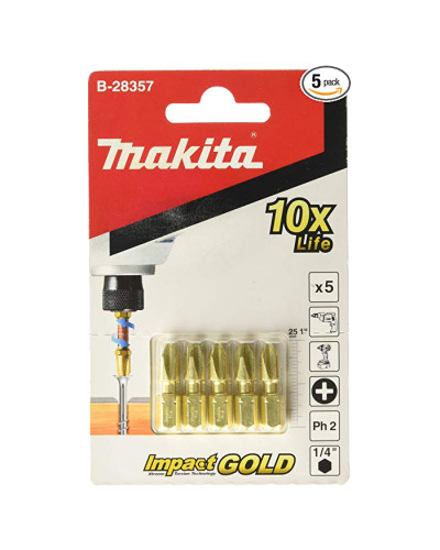 Торсіонна біта PH2 Impact GOLD Makita 5 шт B-28357  - фото 4