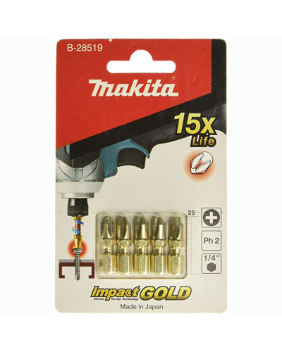 Торсионная насадка по металлу PH2 25мм (5шт), MAKITA, B-28519  - фото 4