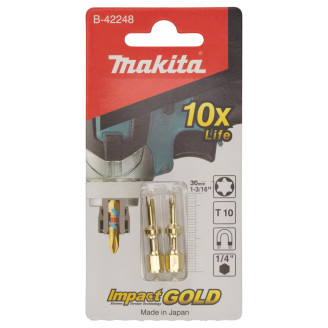 Makita B-42248 | Торсионная намагниченная бита Makita Impact Gold, T10, 30 мм B-42248