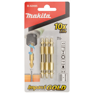 Двойная торсионная намагниченная бита Impact Gold Т-25-65 мм, 3 шт B-52495