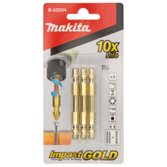 Двойная торсионная намагниченная бита Impact Gold Т-30-65 мм, 3 шт, B-52504