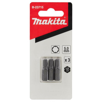 Біта MAKITA шестигранна HEX 5,0  25мм, 3шт B-23715