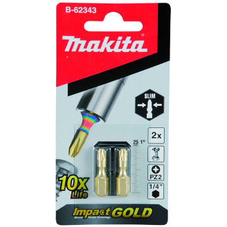 Makita B-62343 | Насадка Impact Gold Super Slim торсіонна, PZ2, MAKITA, B-62343