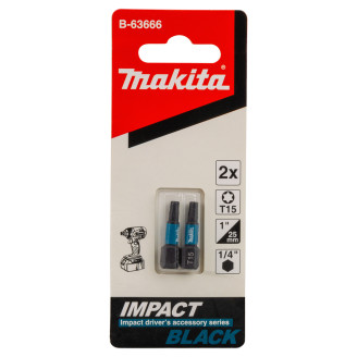 Makita B-63666 | Біта Makita T15 25 мм Impact Black 2 шт B-63666