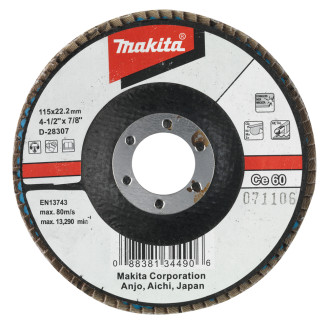 Makita d-28307 | Пелюстковий шліфувальний диск 115х22,23 Ce60, кутовий d-28307