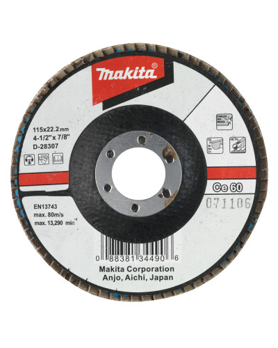 Makita d-28307 | Пелюстковий шліфувальний диск 115х22,23 Ce60, кутовий d-28307