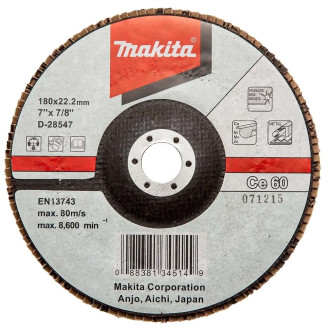 Makita d-28547 | Пелюстковий шліфувальний диск 180х22,23 Ce60, плаский d-28547