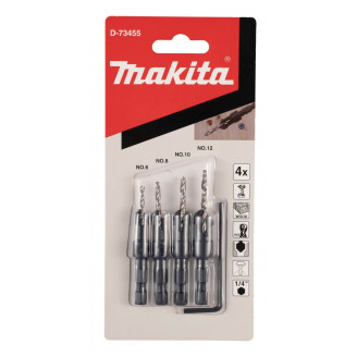 Makita d-73455 | Набір свердл з зенкером M3-M6 (4шт.) d-73455