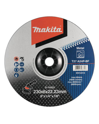 Makita D-74522 | Шліфувальний диск по металу 230x6.0x22.23, A24P D-74522
