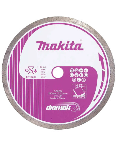 Makita d-80254 | Алмазний диск по кераміці суцільний 230x22,23 мм d-80254