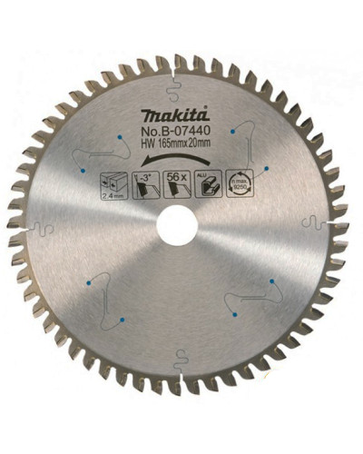 Makita B-07440 | Пиляльний диск Makita: алюміній 165x20 мм 56 зубів. B-07440