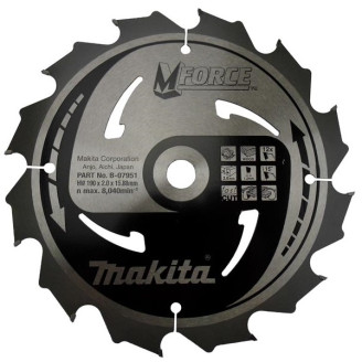 Makita B-07951 | Пиляльний диск Makita MForce по дереву 190x15.88мм x 12 зубів, B-07951