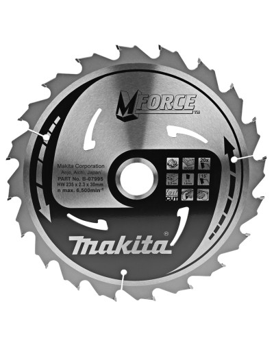 Makita B-07995 | Пильный диск Makita MForce по дереву 235x30мм x 20 зуб, B-07995