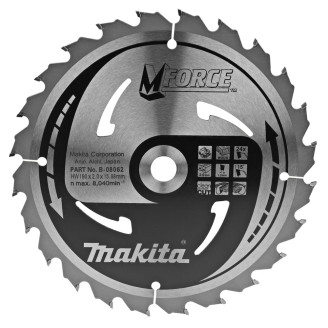 Makita B-08062 | Пиляльний диск Makita MForce по дереву 190x15.88мм x 24 зуб, B-08062