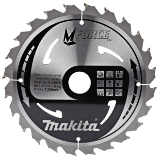 Makita B-08078 | Пиляльний диск Makita MForce по дереву 210x30мм x 24 зубів, B-08078