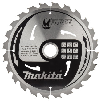 Makita B-08090 | Пиляльний диск Makita MForce по дереву 235x30мм x 24 зуб, B-08090