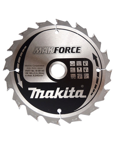Makita B-08143 | Пиляльний диск Makita MForce по дереву 160x20мм x 16 зубів, B-08143