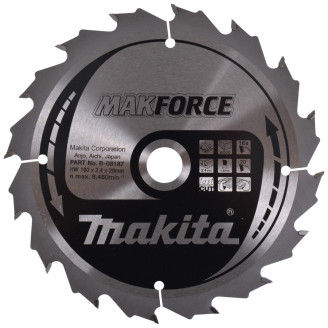 Makita B-08187 | Пиляльний диск Makita MAKForce: дерево 180 мм 16 зубів B-08187
