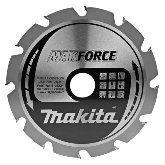 Makita B-08224 | Диск пиляльний по деревині Makita MAKForce 190x30 мм 12Т