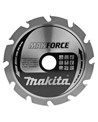 Makita B-08224 | Диск пиляльний по деревині Makita MAKForce 190x30 мм 12Т
