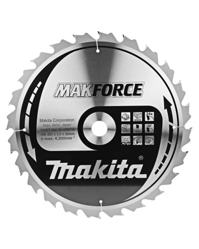 Makita B-08274 | Пильный диск Makita MForce по дереву 355x30мм x 24 зуб, B-08274