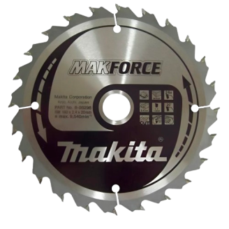 Makita B-08296 | Пиляльний диск Makita MAK Force по дереву 160x20мм x24 зуб, B-08096