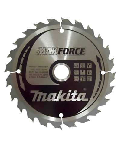 Makita B-08296 | Пильный диск Makita MAK Force по дереву 160x20мм x24 зуб, B-08096