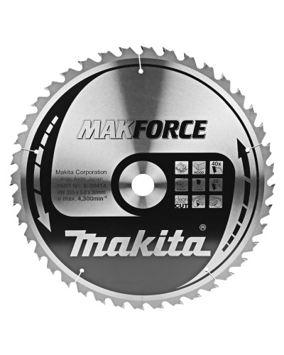 Makita B-08414 | Пильный диск Makita MForce по дереву 355x30мм x 40 зубов, B-08414